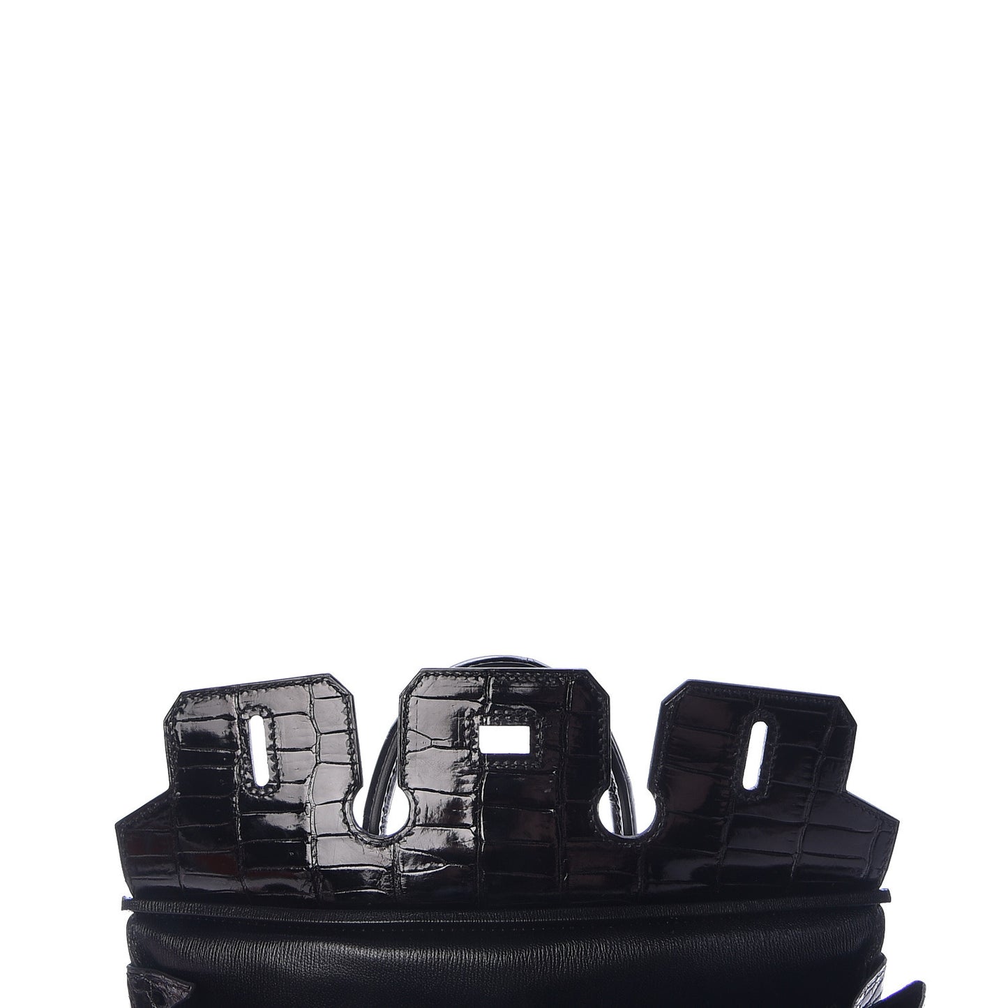 Shiny Porosus Crocodile Birkin 25 Black
