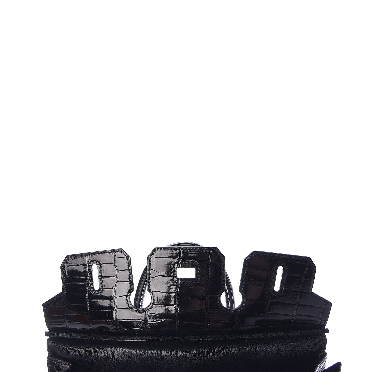 Hermes Shiny Porosus Crocodile Birkin 25 Black 15 of 35