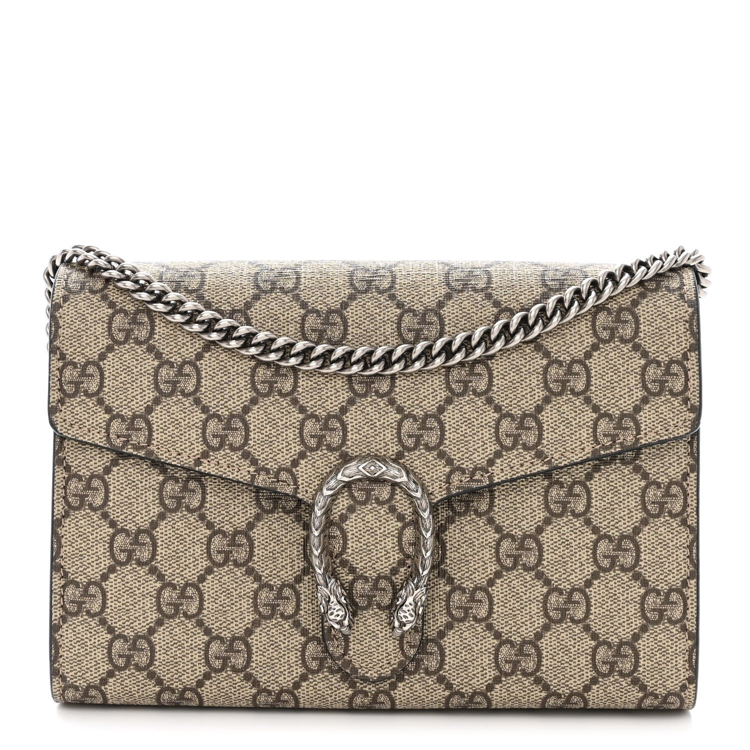 Gucci GG Supreme Monogram Mini Dionysus Chain Wallet Beige Black 1 of 11