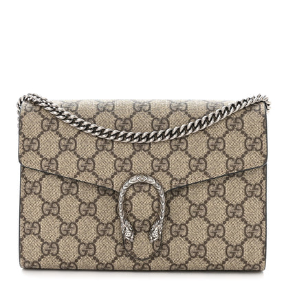 Gucci GG Supreme Monogram Mini Dionysus Chain Wallet Beige Black 1 of 11