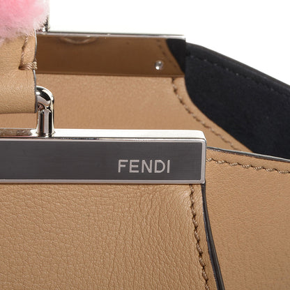 Fendi Calfskin Shearling Petite 3Jours Tote Tan 6 of 12