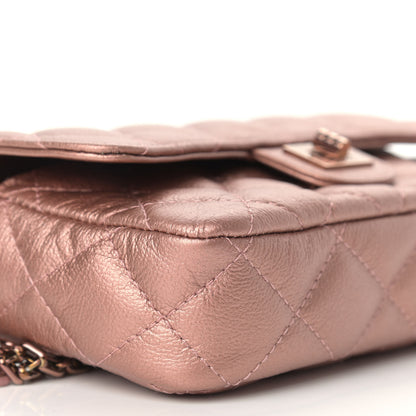 Chanel Metallic Grained Calfskin Quilted 2.55 Reissue Phone Holder With Chain Copper 10 of 11