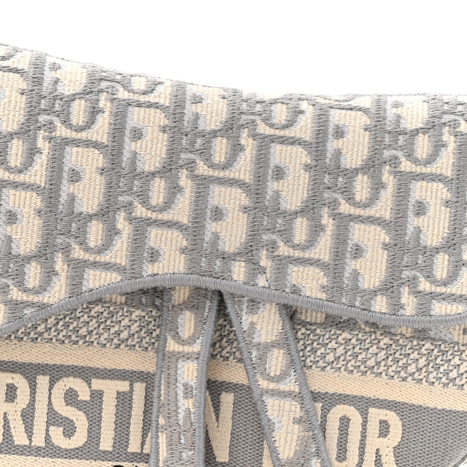 Christian Dior Oblique Embroidered Saddle Bag Gray 8 of 10