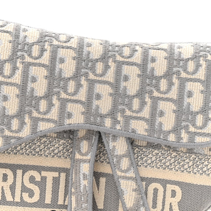 Christian Dior Oblique Embroidered Saddle Bag Gray 8 of 10