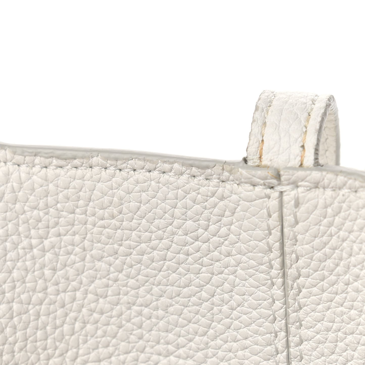 Baby Grained Calfskin Small Tri-Fold Bag White