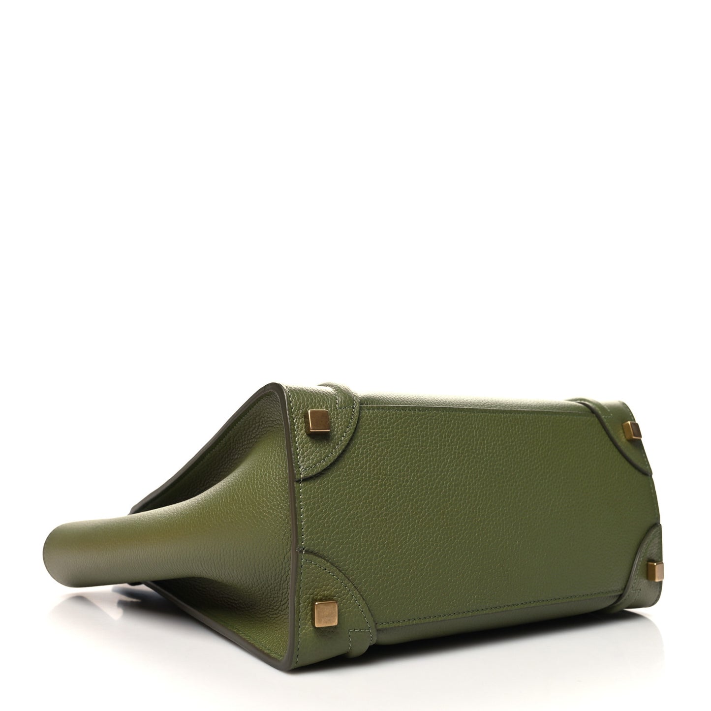 Drummed Calfskin Micro Luggage Light Khaki