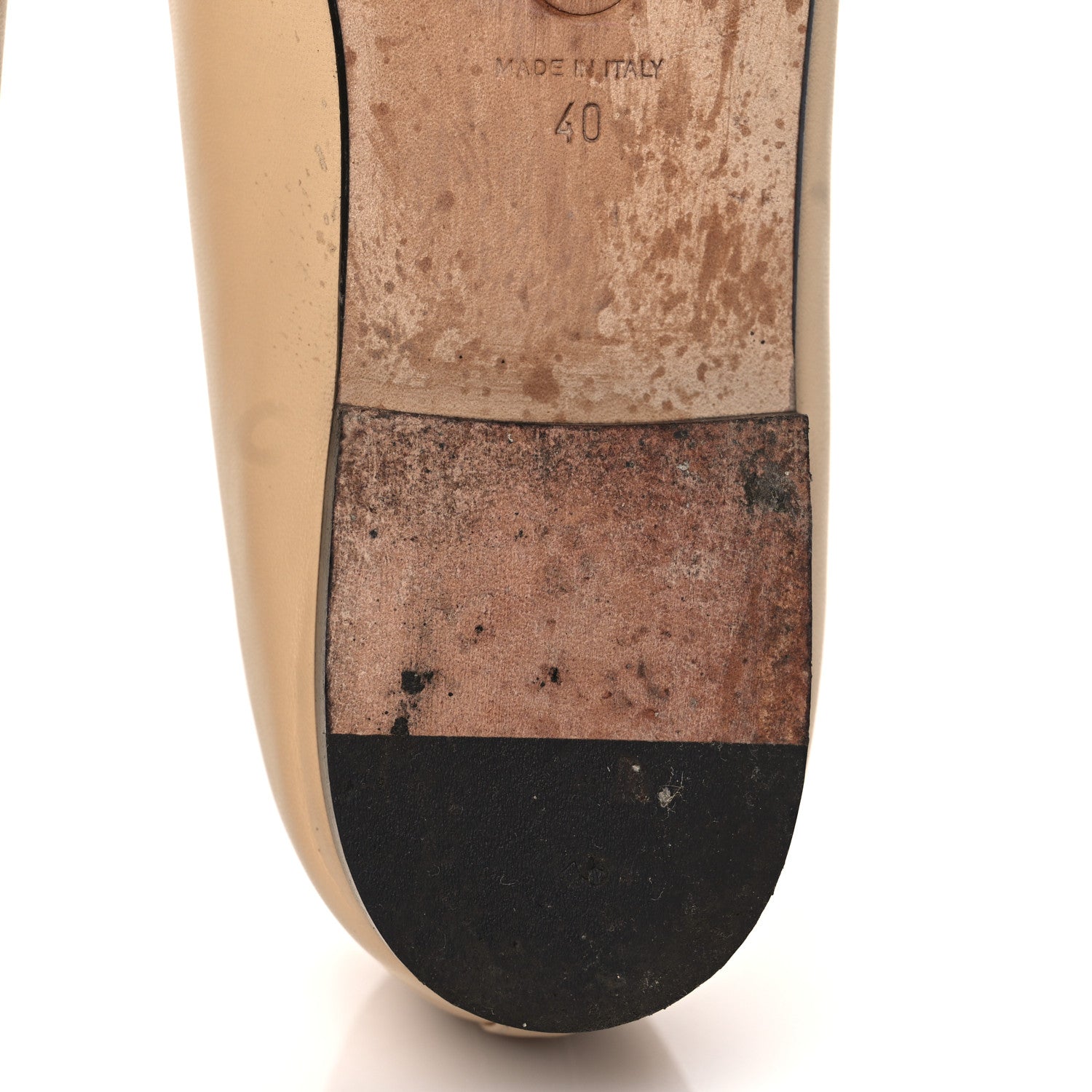 Chanel Lambskin Cap Toe CC Ballerina Flats 40 Beige Black 12 of 13
