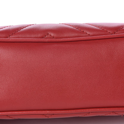 Gucci Calfskin Matelasse Small GG Marmont Chain Shoulder Bag Hibiscus Red 11 of 11