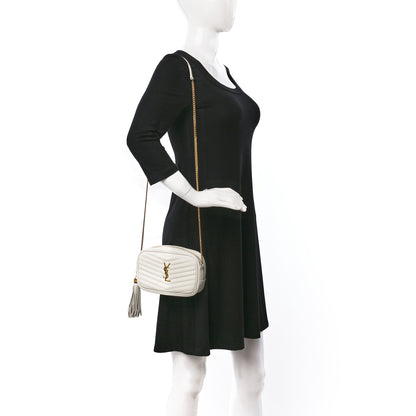 Saint Laurent Grain De Poudre Matelasse Monogram Mini Lou Camera Bag Blanc Vintage 2 of 15