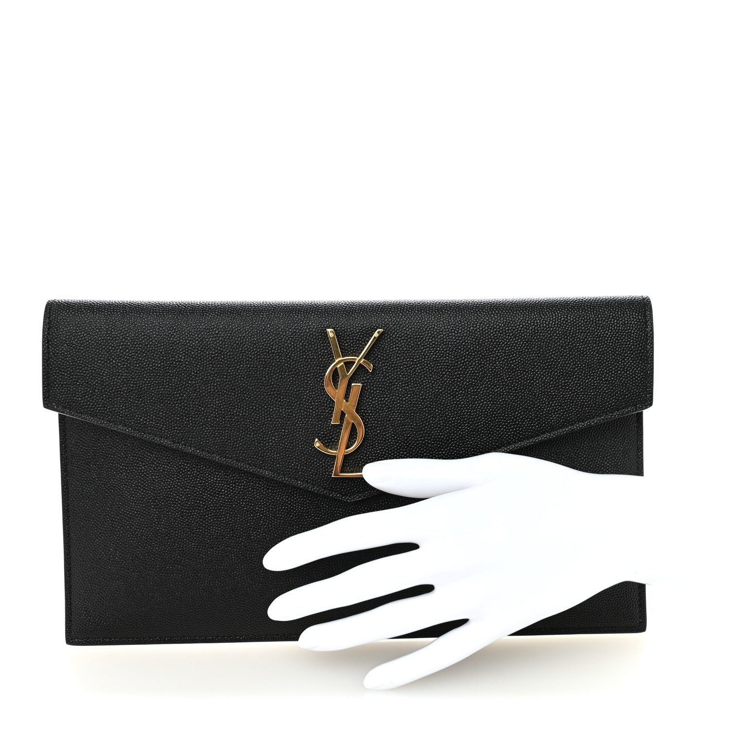 Saint Laurent Grain De Poudre Uptown Pouch Black 2 of 7