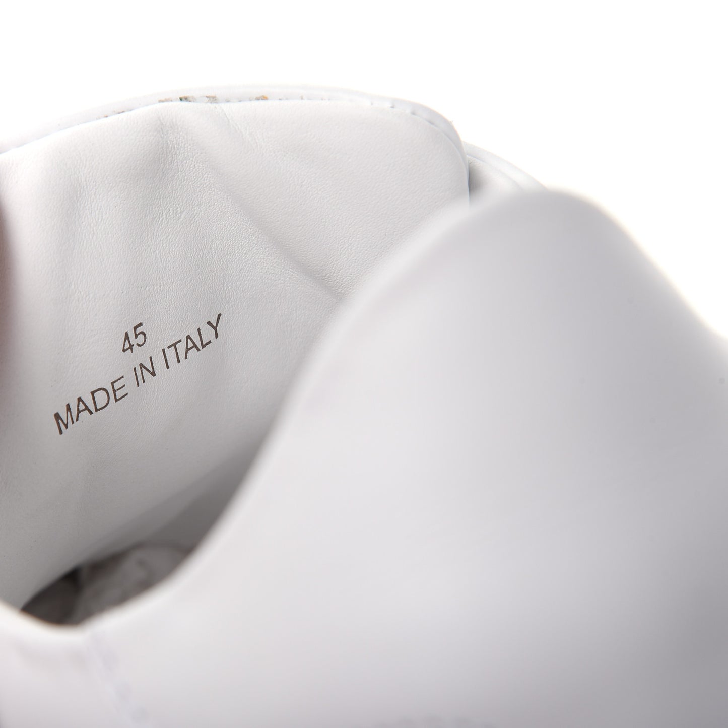 Calfskin Studded Mens Ace Sneakers 45 White Silver