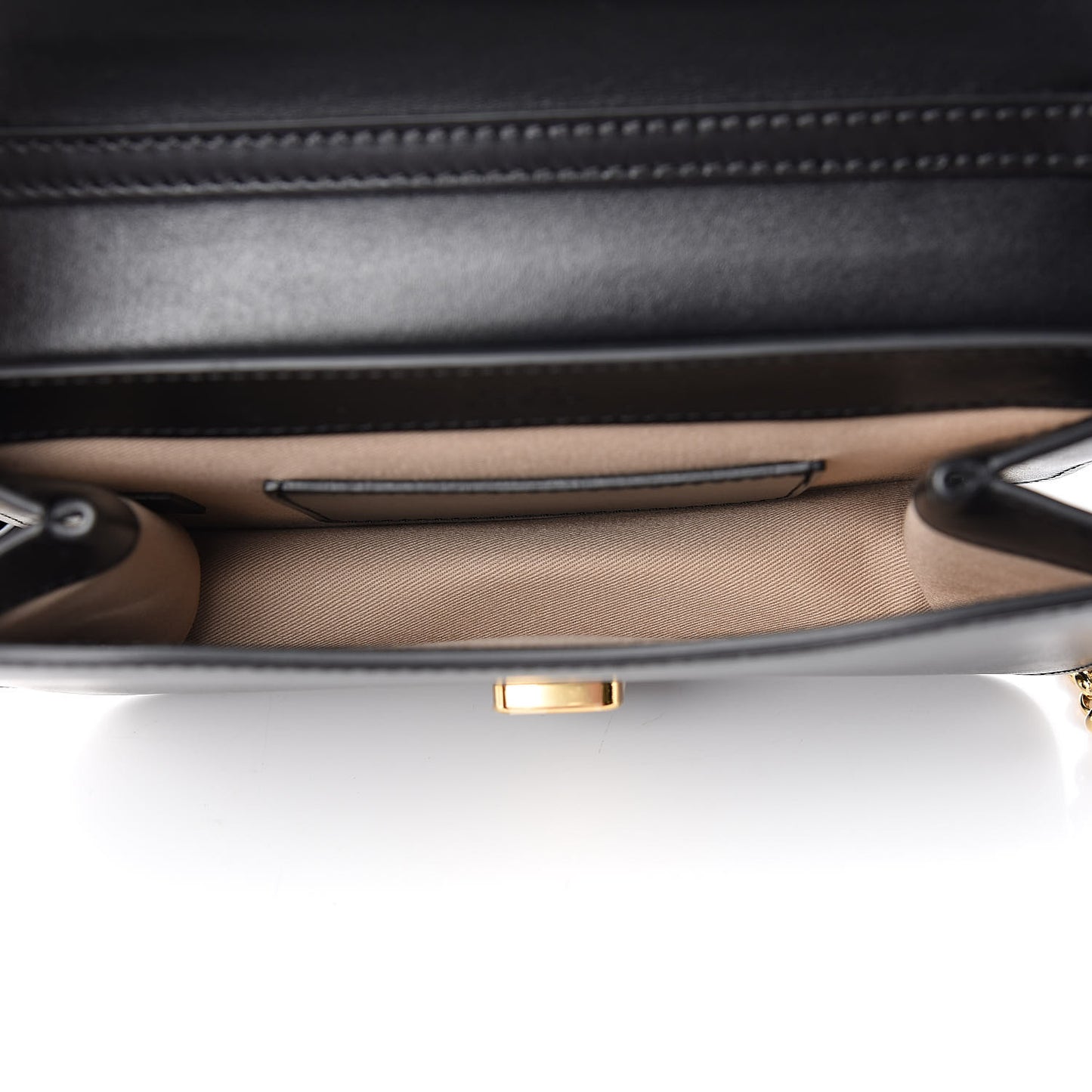 Calfskin Suede C Clutch With Chain Black