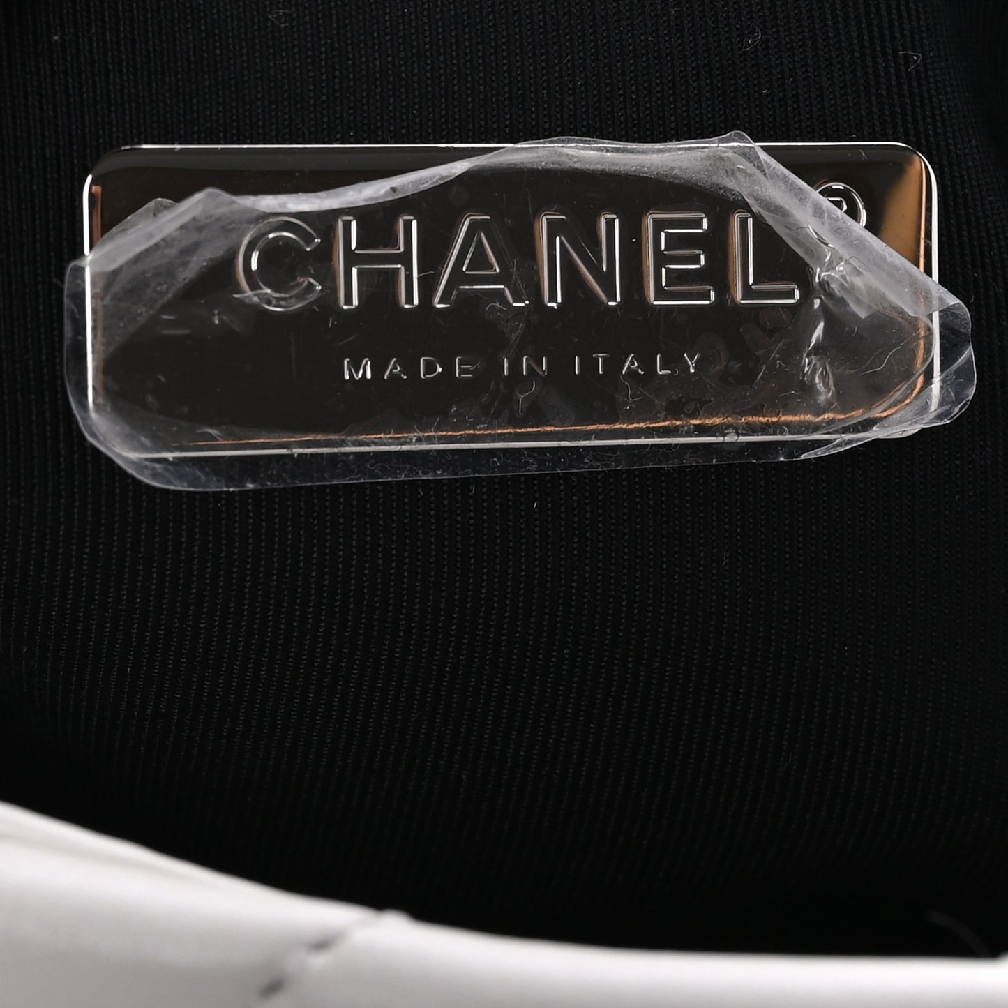 Glossy Calfskin Quilted Medium Chanel 19 Flap White Black