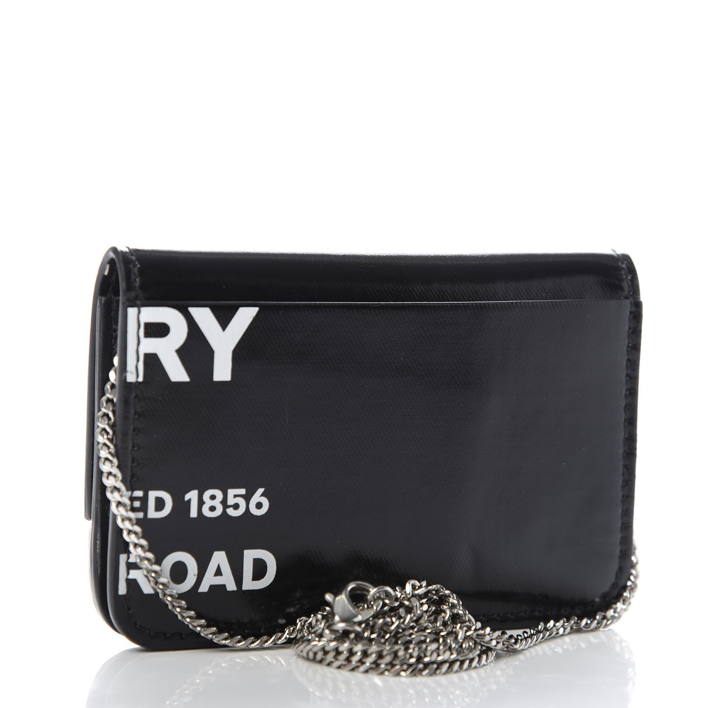 Coated Canvas Horseferry Print Mini Jody Chain Card Case Black