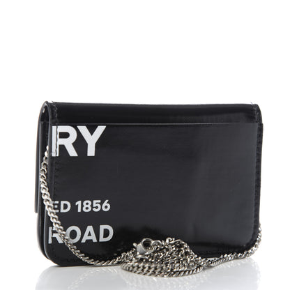 Burberry Coated Canvas Horseferry Print Mini Jody Chain Card Case Black 4 of 8