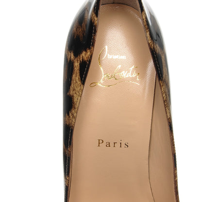 Christian Louboutin Patent Leopard Doracora 100 Pumps 39 Brown Red 7 of 10
