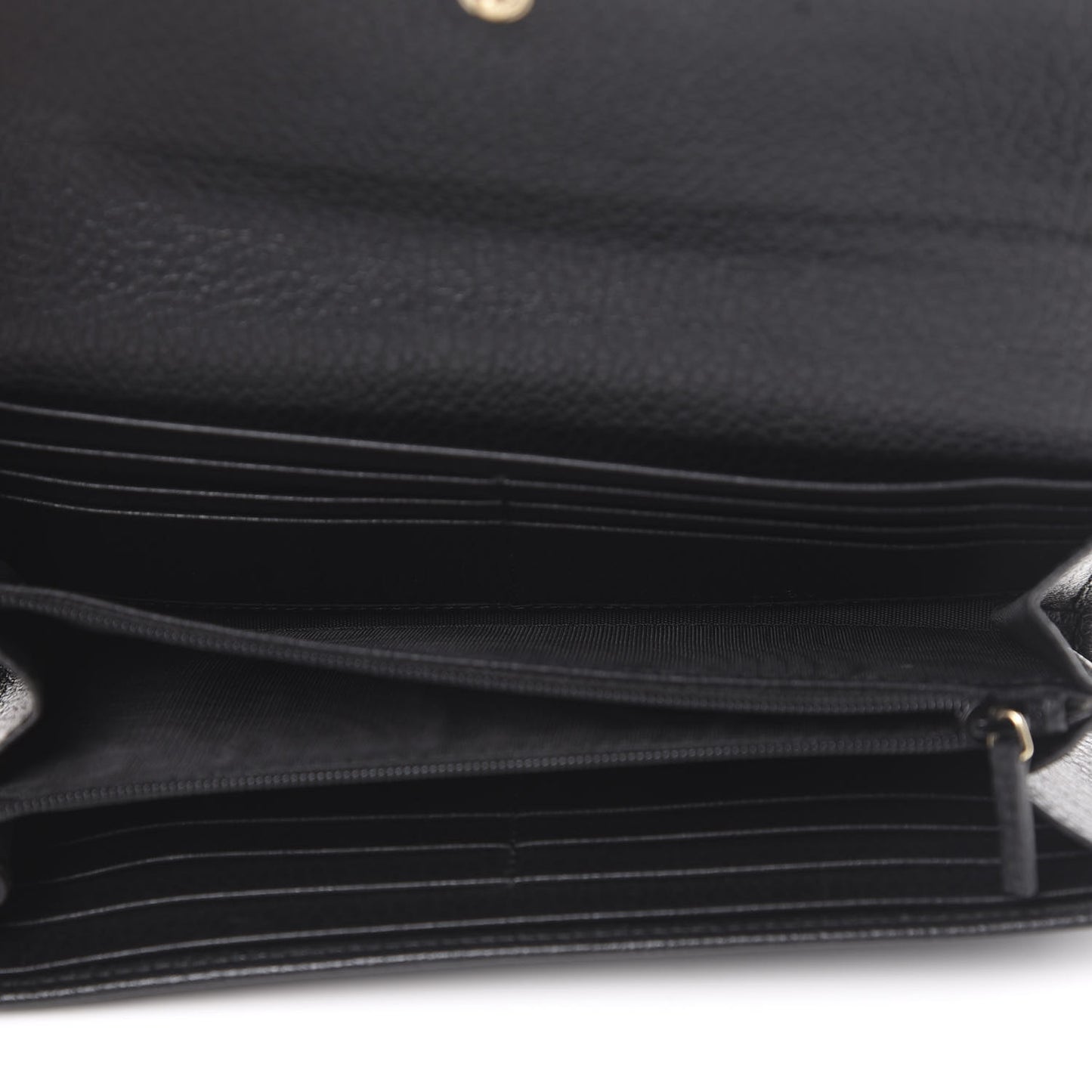 Dollar Calfskin Swing Continental Wallet Black