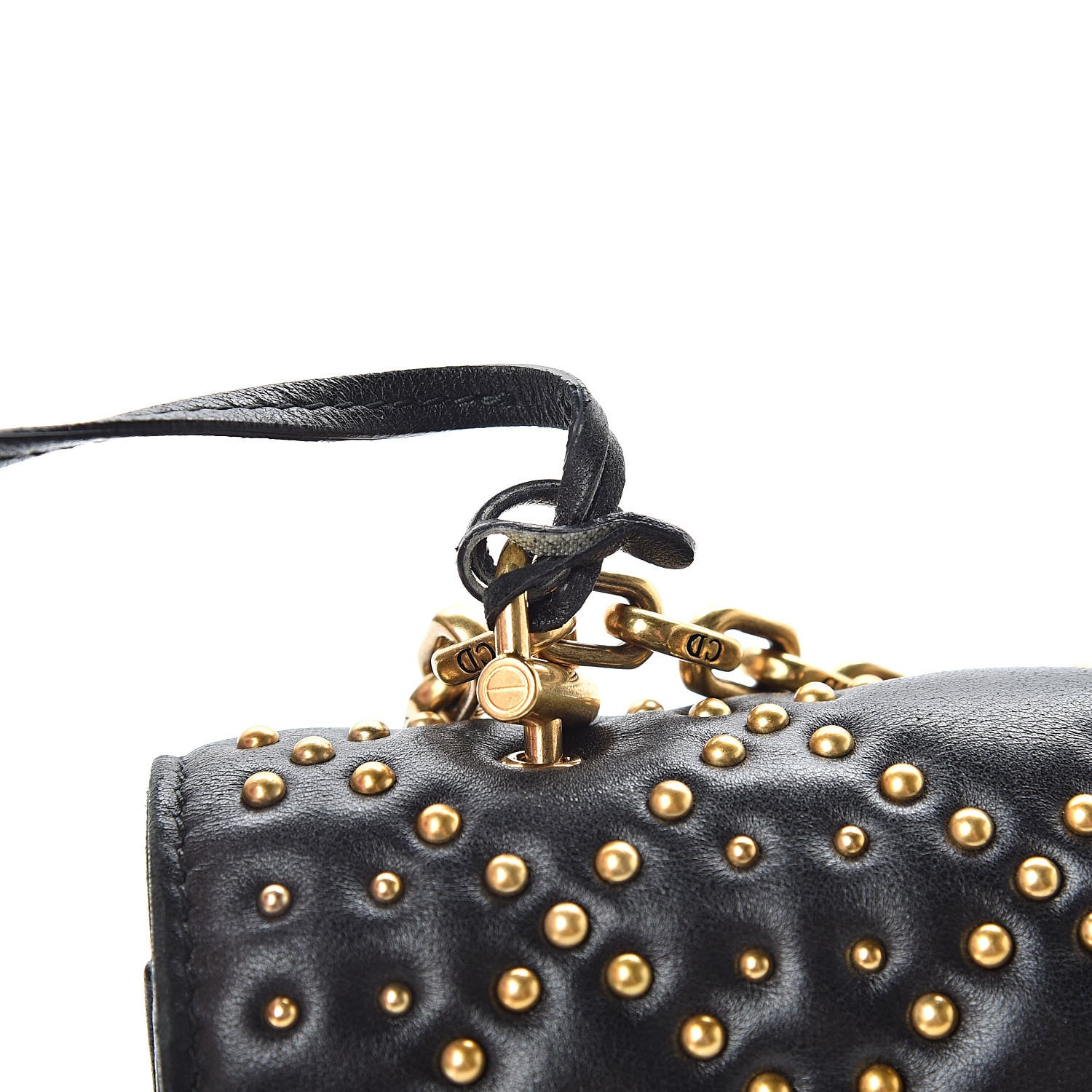 Christian Dior Lambskin Cannage Studded Large Dioraddict Flap Bag Black 13 of 14