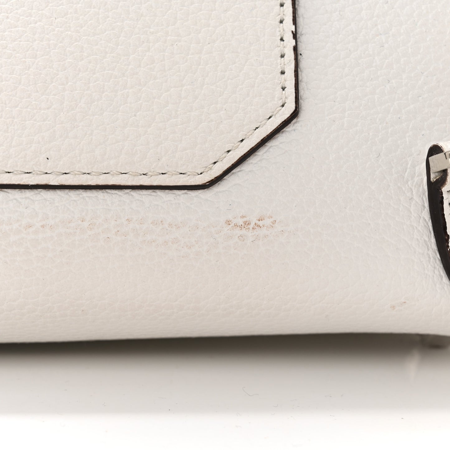 Grained Calfskin Medium Milla Convertible Backpack White Flake
