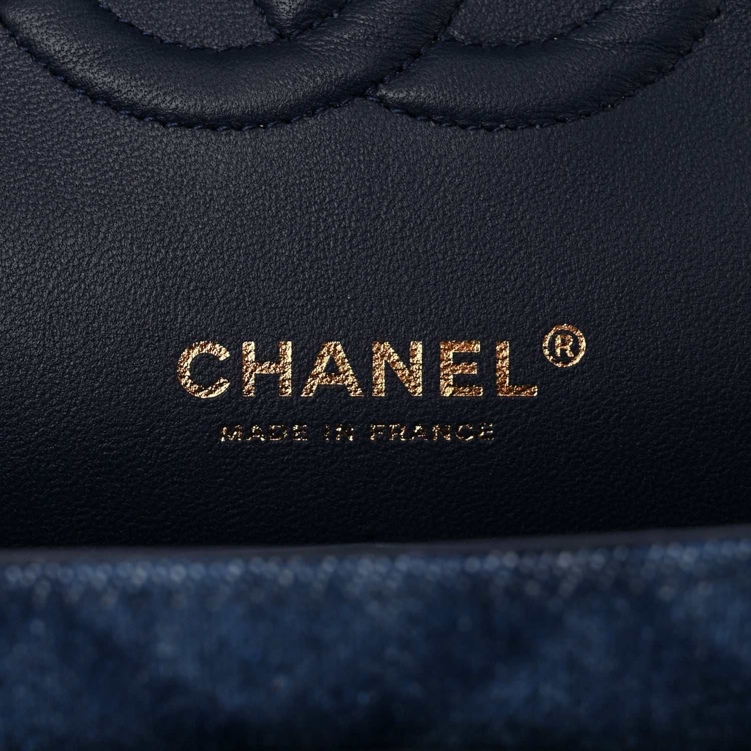 Chanel Printed Denim Quilted Medium Double Flap Dark Blue 6 of 13