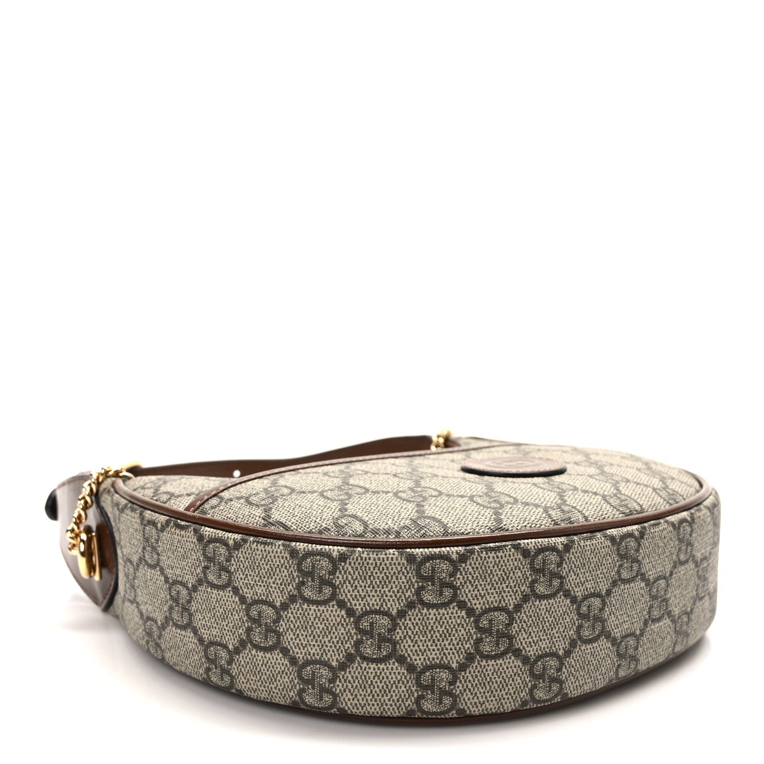 Gucci GG Supreme Monogram Azalea Calfskin Mini Retro Interlocking G Half Moon Bag Beige Ebony Brown Sugar 4 of 11