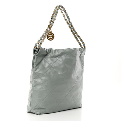 Chanel Shiny Calfskin Quilted Small Chanel 22 Grey 4 of 11
