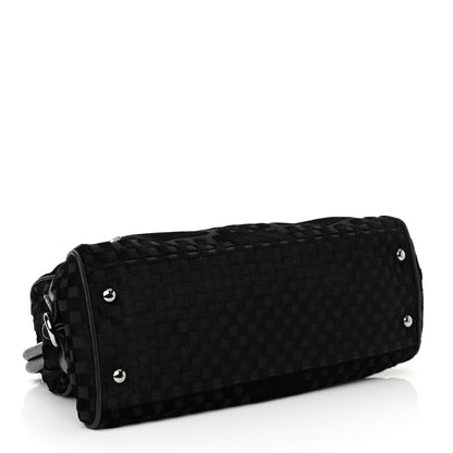 Chanel Velvet Checkered Kisslock Frame Bag Black 4 of 10