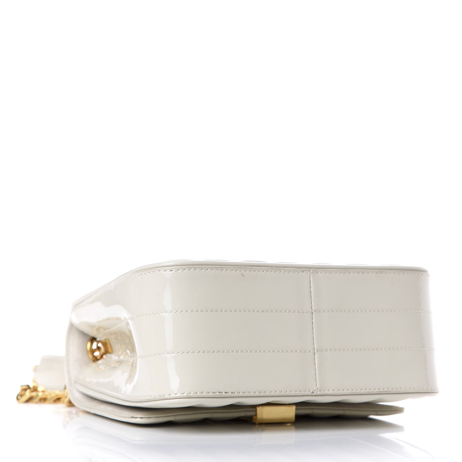 Saint Laurent Patent Calfskin Matelasse Monogram Medium Vicky Chain Bag White 3 of 12
