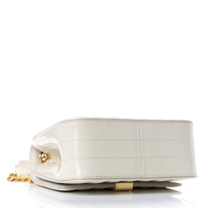 Saint Laurent Patent Calfskin Matelasse Monogram Medium Vicky Chain Bag White 3 of 12