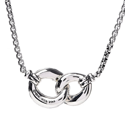 David Yurman Sterling Silver 18K Yellow Gold Belmont Pendant Necklace 5 of 6