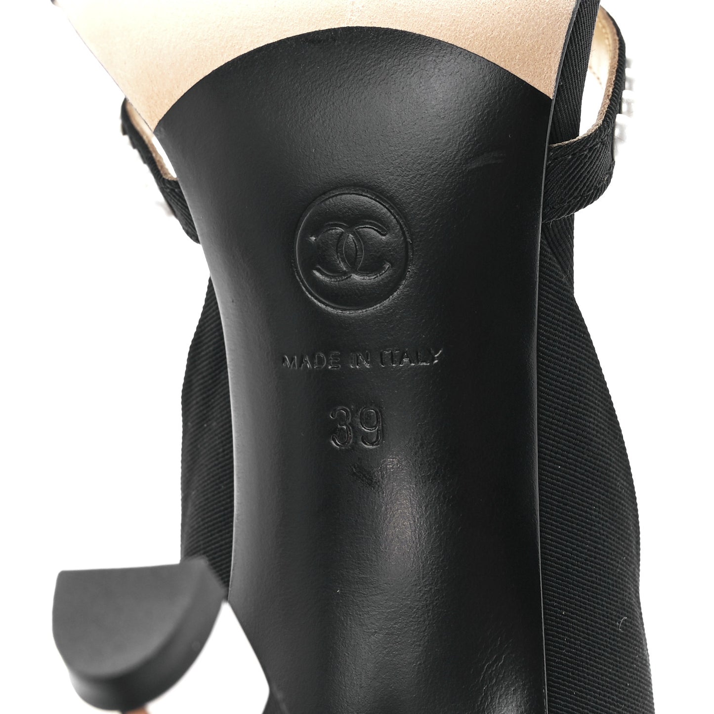 Satin Grosgrain Pearl Pumps 39 Black