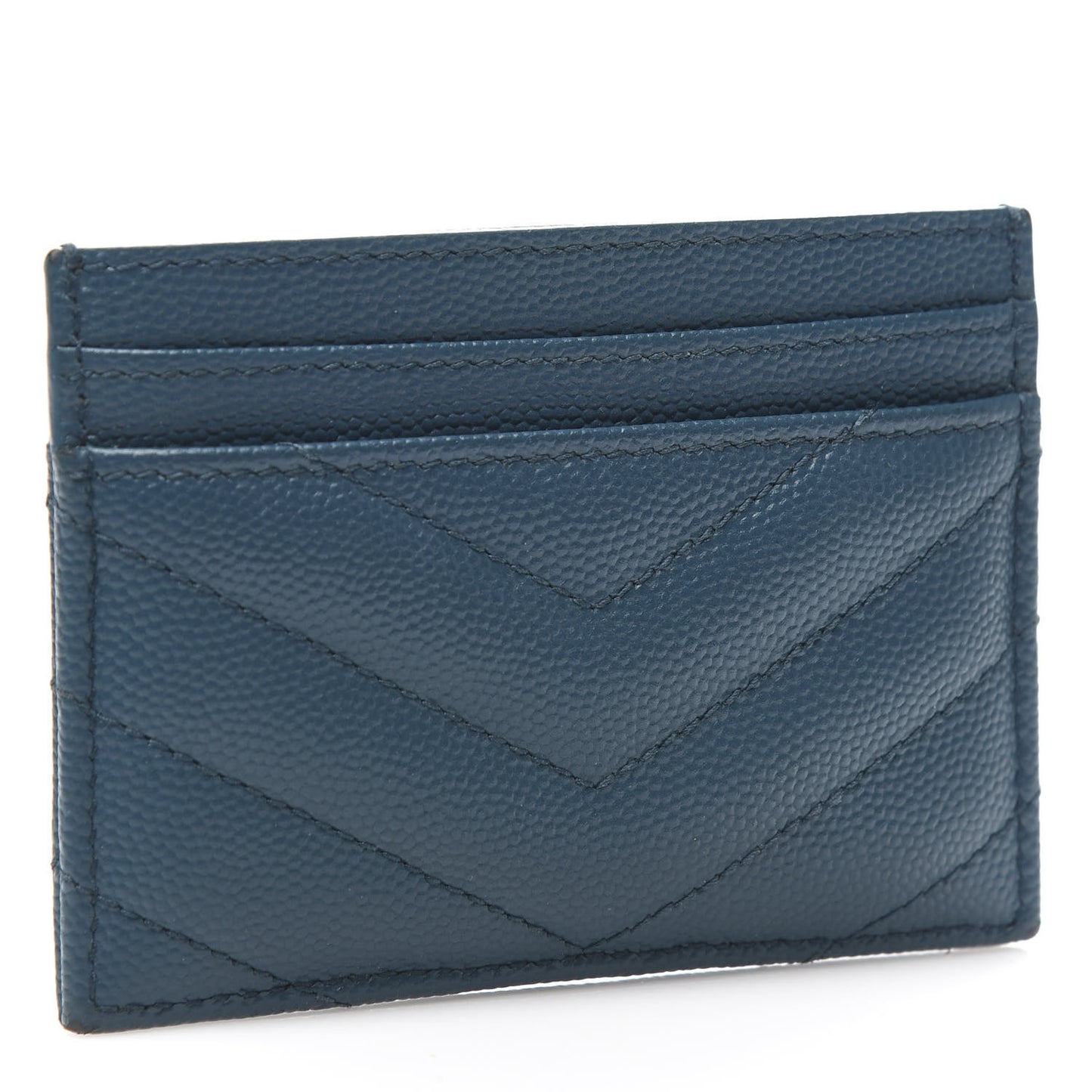Grain De Poudre Matelasse Chevron Monogram Credit Card Case Peacock Green