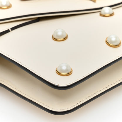 Gucci Nappa Pearl Studded Mini Queen Margaret Broadway Shoulder Bag Mystic White 9 of 10