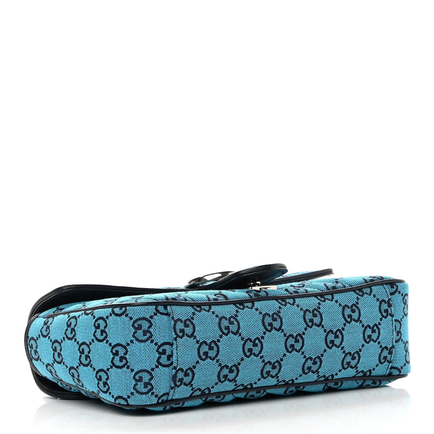 Gucci Monogram Multicolor Matelasse Diagonal Small GG Marmont Shoulder Bag Light Blue 4 of 10