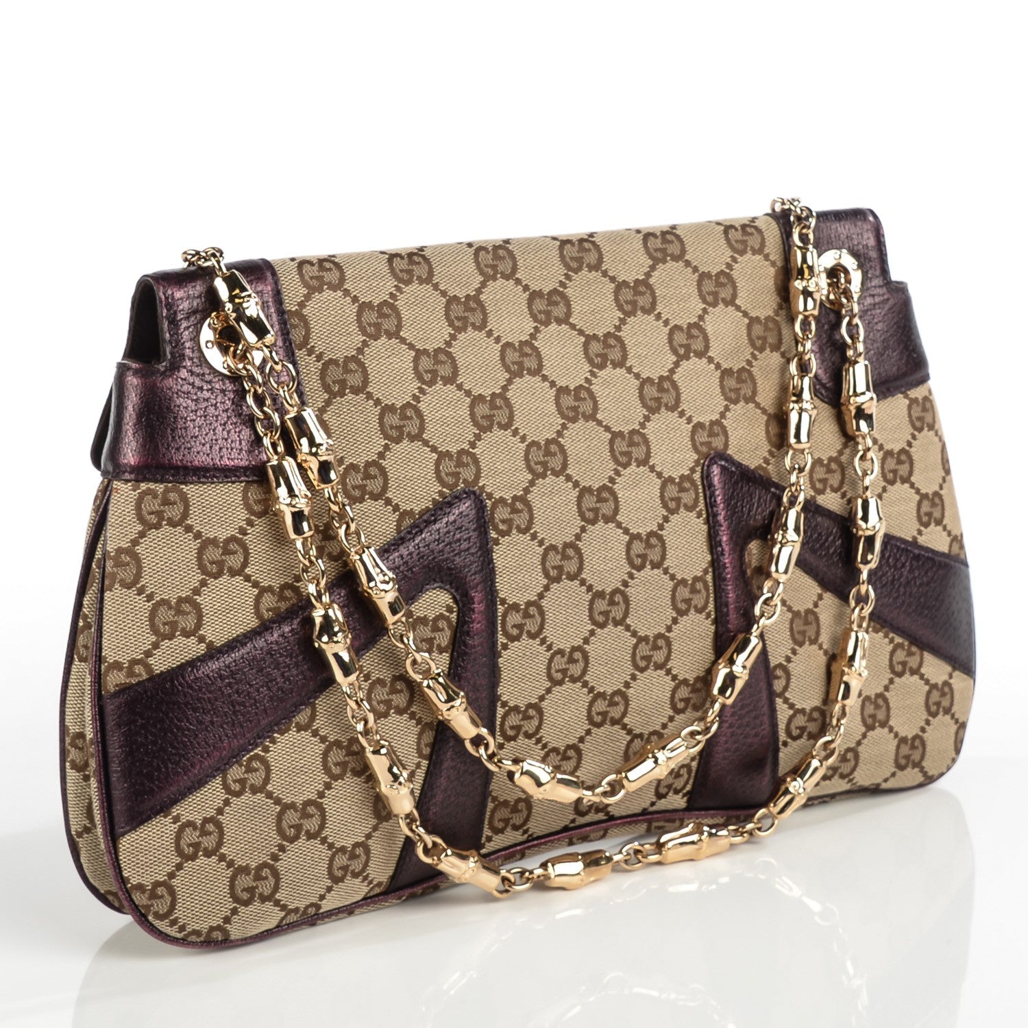 Gucci Monogram GG Tom Ford Jeweled Dragon Flap Bag Purple 3 of 8