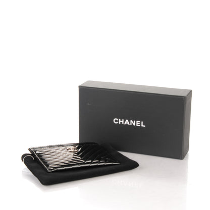 Chanel Patent Chevron Card Holder Black 4 of 8