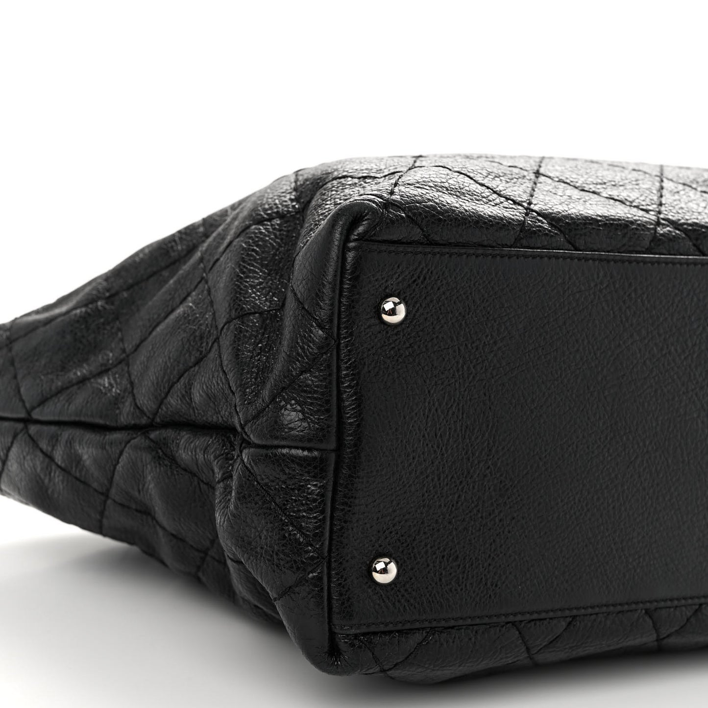Glazed Calfskin Large On The Road Tote Black