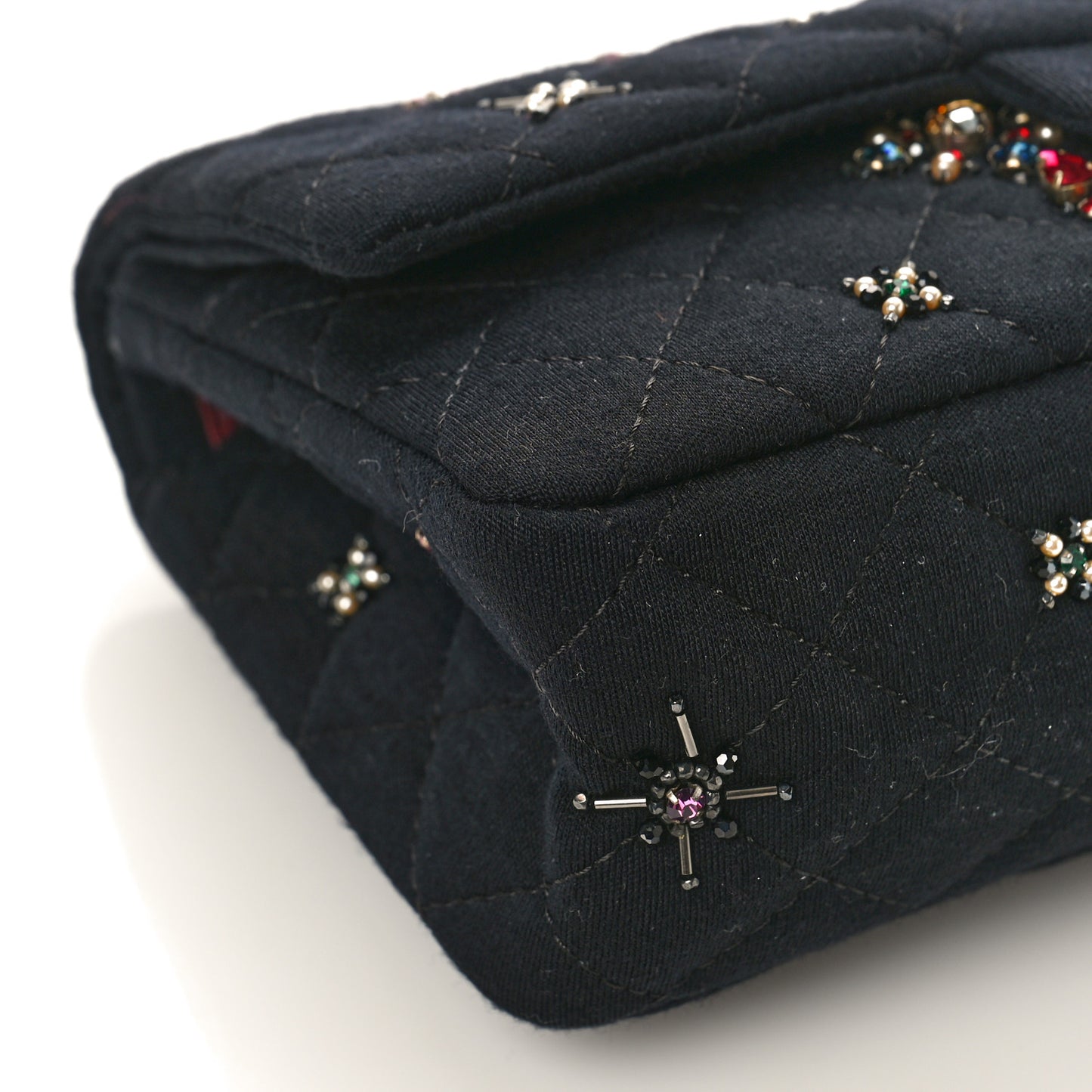 Jersey Quilted Embellished 2.55 Reissue 225 Flap Black
