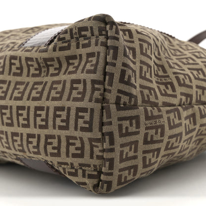 Fendi Zucchino Vitello Shopping Zip Tote Mogano Panna Bruciato 9 of 12