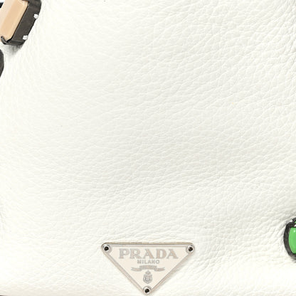 Prada Vitello Daino Crystal Bucket Bag White 7 of 11