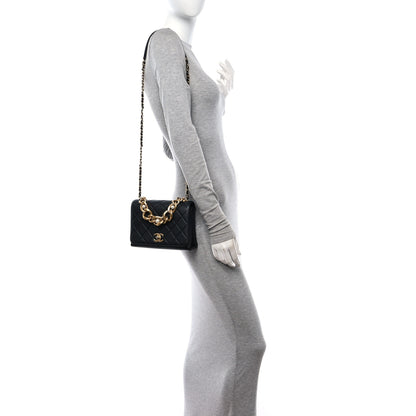 Chanel Calfskin Quilted Pearl Jewel Chain Flap Black 2 of 11