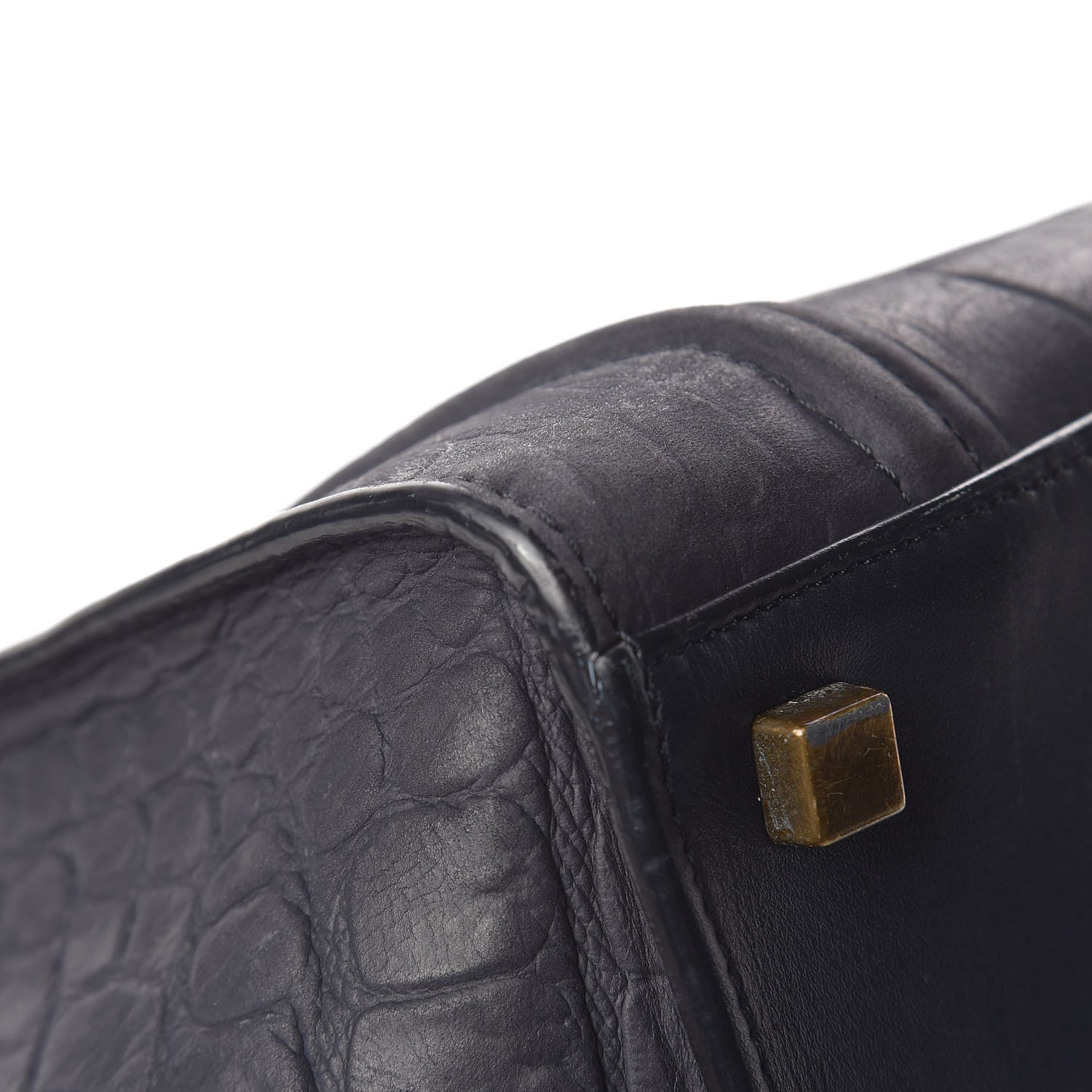 Celine Crocodile Embossed Nubuck Medium Phantom Luggage Navy Blue 10 of 27