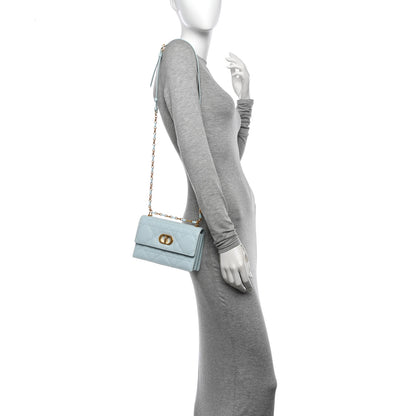 Christian Dior Lambskin Macrocannage Mini Miss Caro Bag Blue 2 of 12