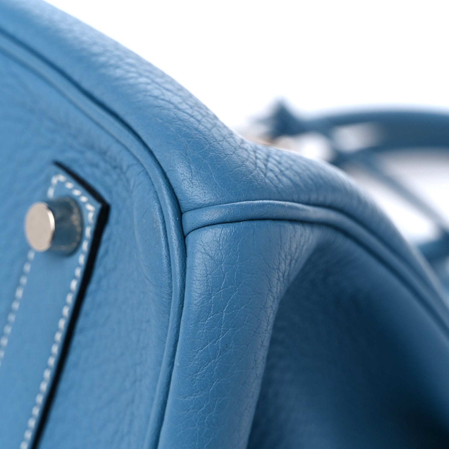 Hermes Taurillon Clemence Birkin 35 Blue Jean 9 of 14