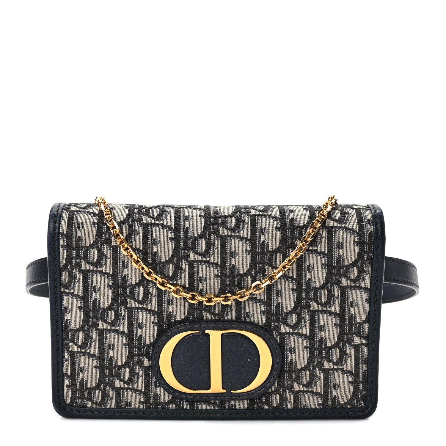 Christian Dior Oblique 30 Montaigne 2-In-1 Pouch Blue 1 of 10
