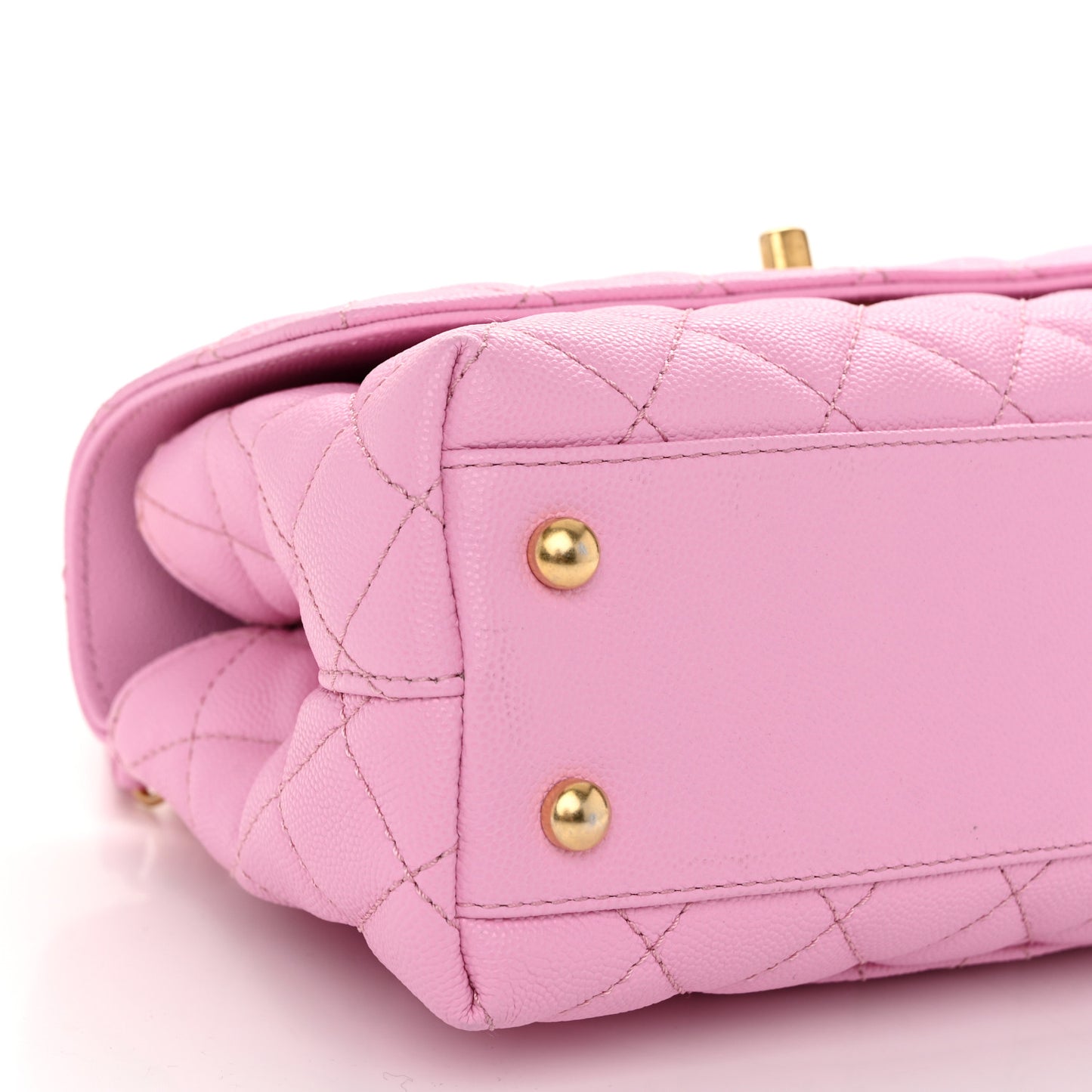 Caviar Quilted Mini Coco Chain Handle Flap Pink