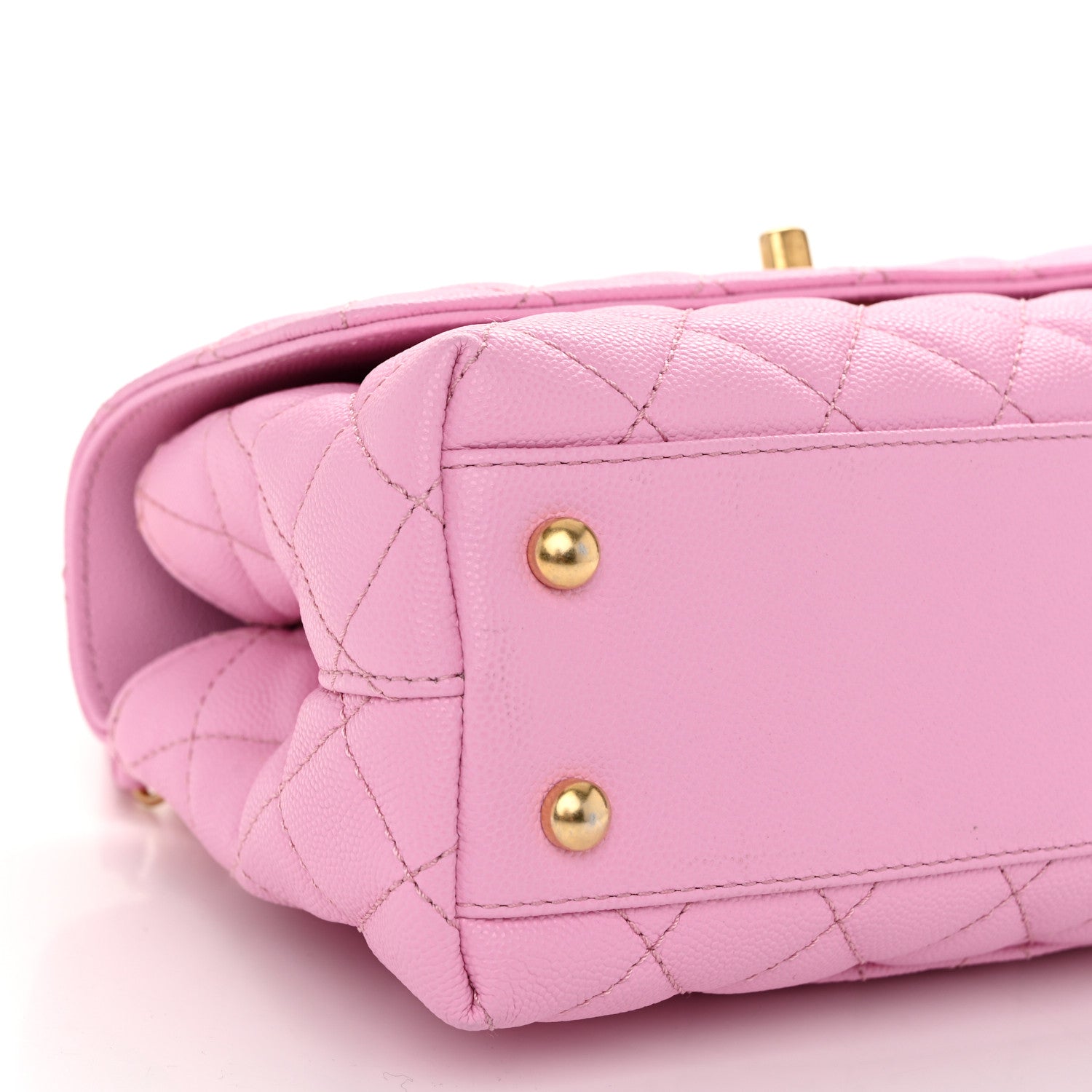 Chanel Caviar Quilted Mini Coco Chain Handle Flap Pink 9 of 10