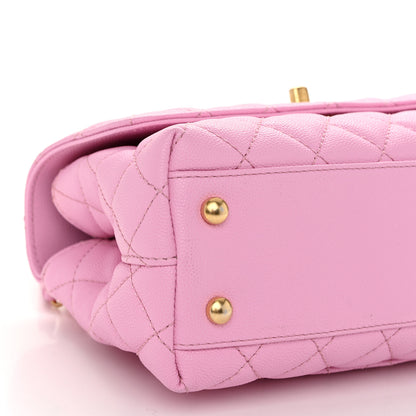 Chanel Caviar Quilted Mini Coco Chain Handle Flap Pink 9 of 10