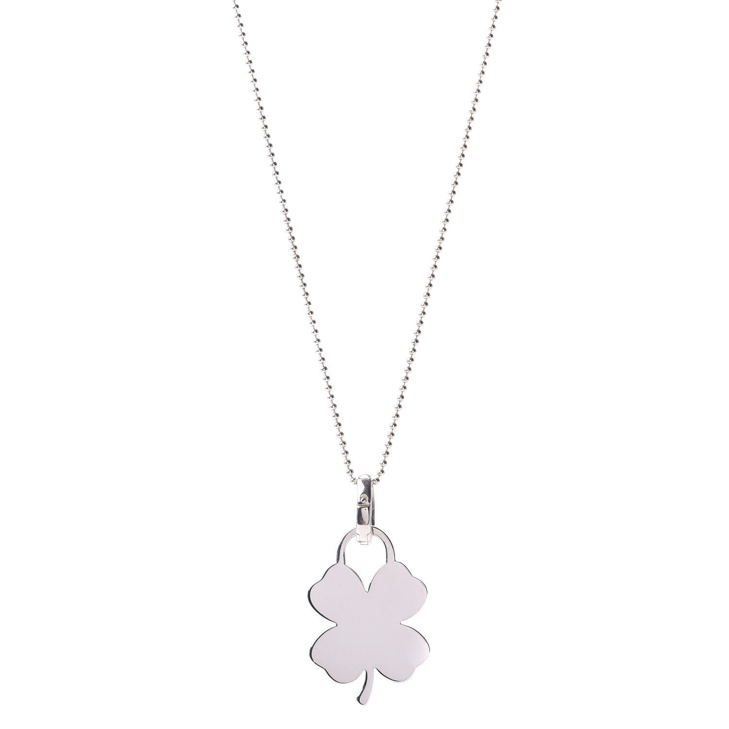 Tiffany Sterling Silver Four Heart Clover Pendant Necklace 1 of 4