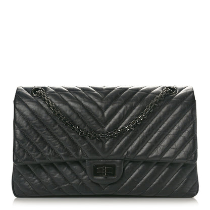 Chanel Aged Calfskin Chevron Quilted 2.55 Reissue 226 So Black 1 of 10
